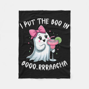 I Put The Boo In Booracha Funny Halloween Ghost Dr Fleece Blanket