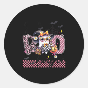 I Put The Boo In Boujee Cute Ghost Leopard Boujie  Classic Round Sticker