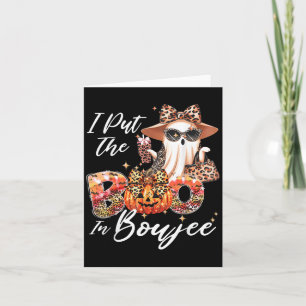 I Put The Boo In Boujee Cute Leopard Boujie Ghost Card