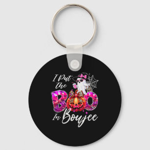 I Put The Boo In Boujee Cute Leopard Boujie Ghost Key Ring