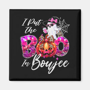 I Put The Boo In Boujee Cute Leopard Boujie Ghost Magnet