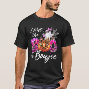 I Put The Boo in Boujee Cute Leopard Boujie Ghost  T-Shirt