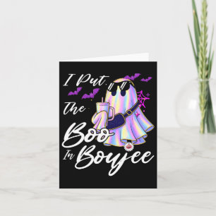 I Put The Boo In Boujee Funny Leopard Boujie Ghost Card