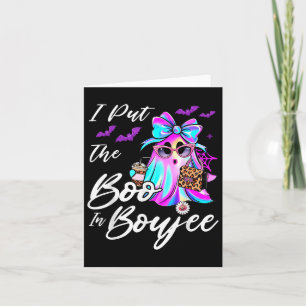 I Put The Boo In Boujee Funny Leopard Boujie Ghost Card