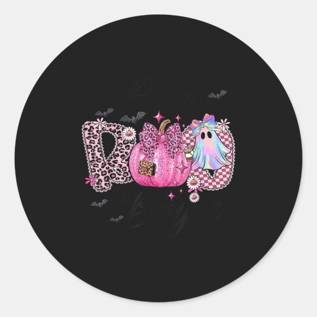 I Put The Boo In Boujee Funny Leopard Boujie Ghost Classic Round Sticker (Front)