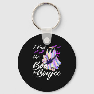 I Put The Boo In Boujee Funny Leopard Boujie Ghost Key Ring