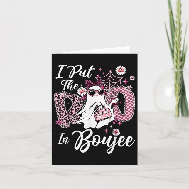 I Put The Boo In Boujee Ghost Funny Nk Leopard Hal Card (Front)