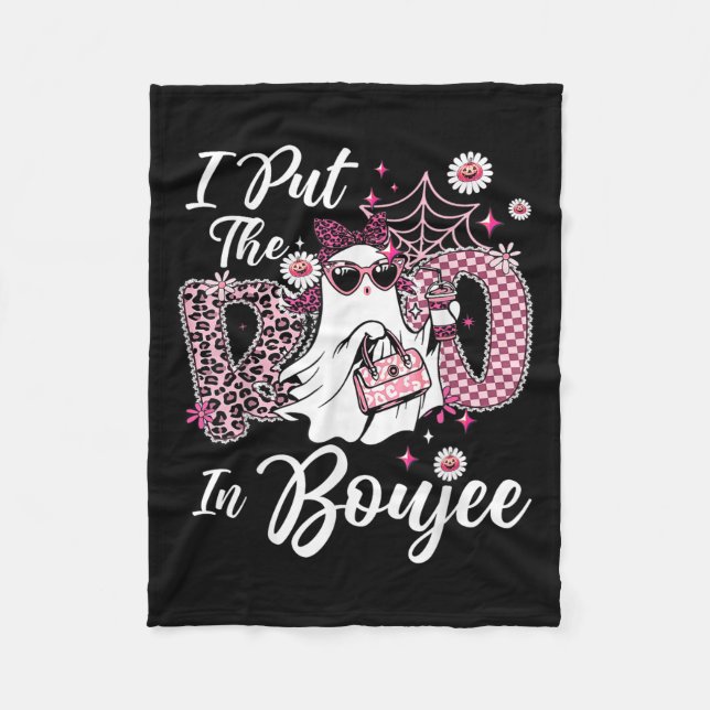 I Put The Boo In Boujee Ghost Funny Nk Leopard Hal Fleece Blanket (Front)