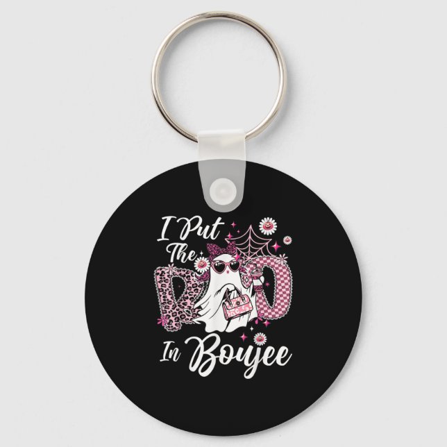 I Put The Boo In Boujee Ghost Funny Nk Leopard Hal Key Ring (Front)