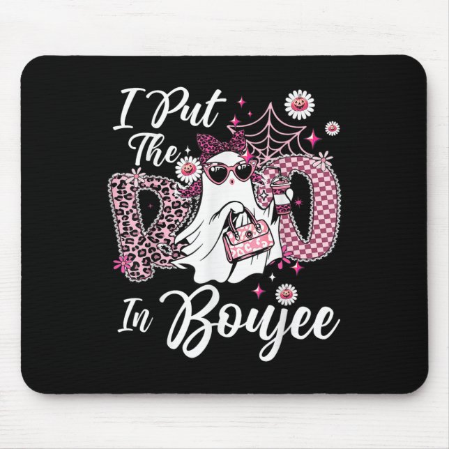 I Put The Boo In Boujee Ghost Funny Nk Leopard Hal Mouse Pad (Front)