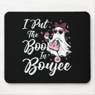 I Put The Boo In Boujee Ghost Funny Pink Leopard H Mouse Pad