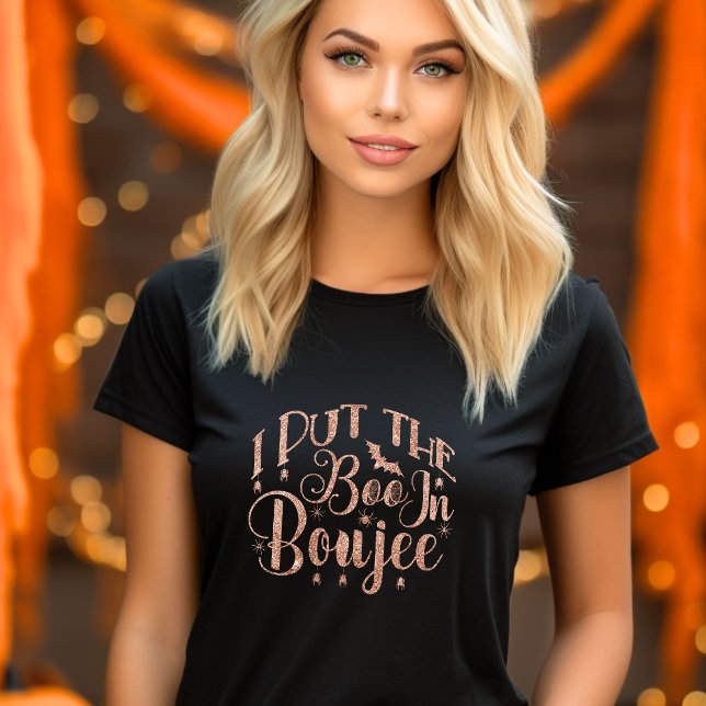 I put the boo in boujee - gold glitter halloween T-Shirt (Creator Uploaded)