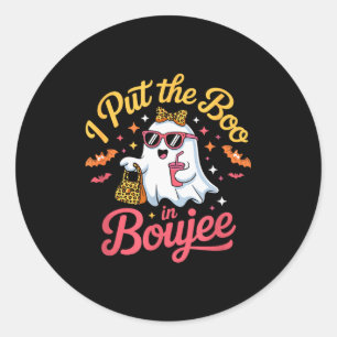 I Put The Boo In Boujee Halloween For Coquette Sok Classic Round Sticker