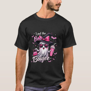 I Put the Boo in Boujee Spooky Halloween Pink Ghos T-Shirt