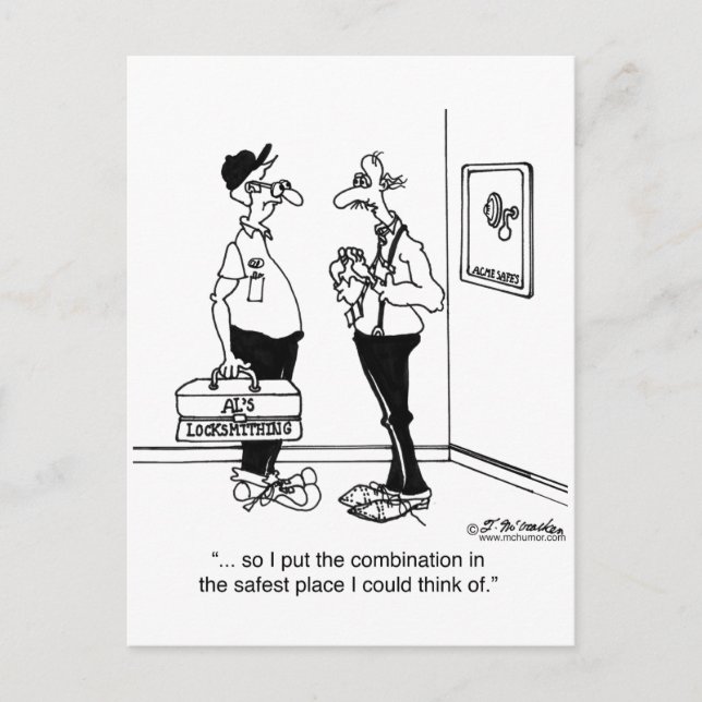 I Put The Combination in the Safe Postcard (Front)