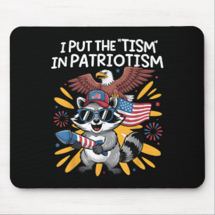 I Put The Tism In Patriotism Athletic Eagle _6 Mouse Pad