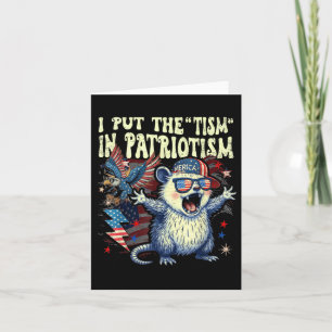 I Put The Tism In Patriotism Athletic Eagle Funny Card