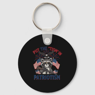 I Put The Tism In Patriotism Athletic Eagle  Key Ring