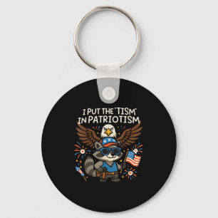 I Put The Tism In Patriotism Athletic Eagle Men Wo Key Ring