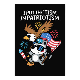 I Put The Tism in Patriotism Athletic Eagle Photo Print