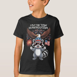 I Put The Tism In Patriotism Athletic Eagle T-Shirt