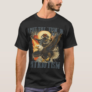 I Put The Tism In Patriotism Eagle Racoon Usa  T-Shirt