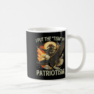 I Put The “tism” In Patriotism Retro Eagle Racoon Coffee Mug
