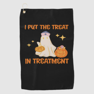 I Put Treat In Treatment Retro Funny Nurse Doctor Golf Towel