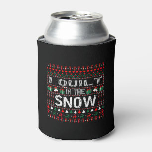 I Quilt In The Snow Christmas Ugly Sweater Can Cooler
