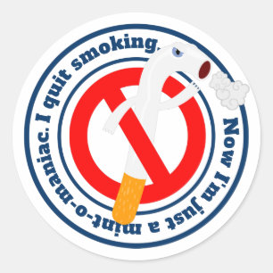 I quit smoking funny saying classic round sticker