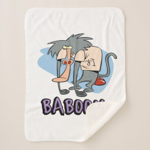 I.R. Baboon Character Graphic Sherpa Blanket
