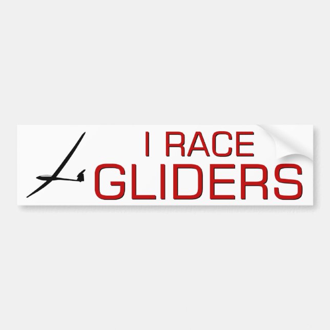 I RACE GLIDERS BUMPER STICKER (Front)