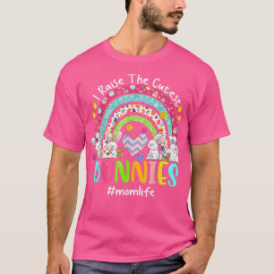 I raise the cutest bunnies Mum Life Easter Rainbow T-Shirt