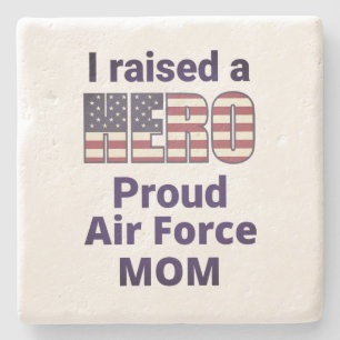 I RAISED A HERO PROUD AIR FORCE MOM USA Flag Art Stone Coaster