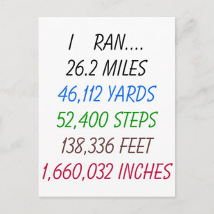 I Ran 26.2 miles Postcard
