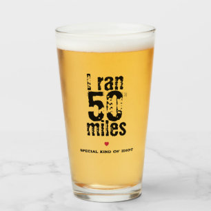 I Ran 50 Miles Ultramarathon Race Funny Running Glass