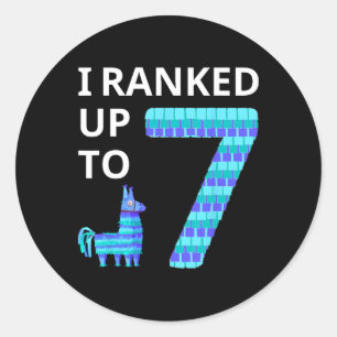 I Ranked Up To 7 Birthday Video Game Llama Piñata Classic Round Sticker