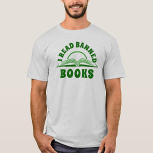 I read banned book green text design T-Shirt