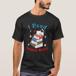 I Read Banned Books Black Cat Reader Bookworm Wome T-Shirt