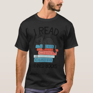 I Read Banned Books Black Cat Reader Librarian Fre T-Shirt