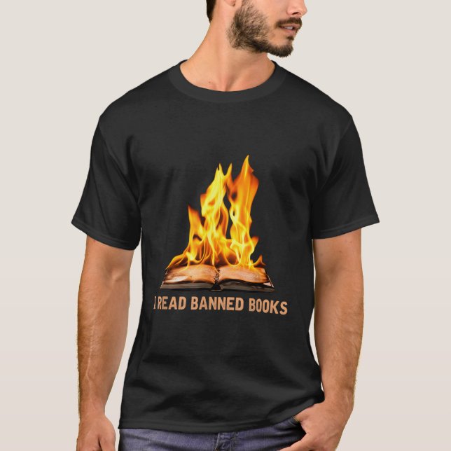 I Read Banned Books Bookworms Book T-Shirt (Front)