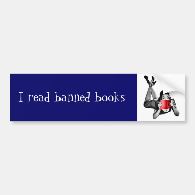 I read banned books bumper sticker (Front)