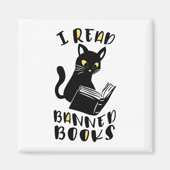 I read banned books Cat Magnet (Front)