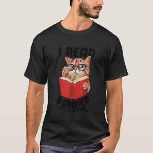 I Read Banned Books Cat Reader Bookworm Women T-Shirt