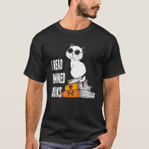 I Read Banned Books Cat Reader Librarians Week Ban T-Shirt