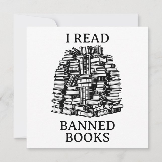 I Read Banned Books Holiday Card (Front)