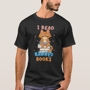 I Read Banned Books Library Cat Animal Rights Advo T-Shirt