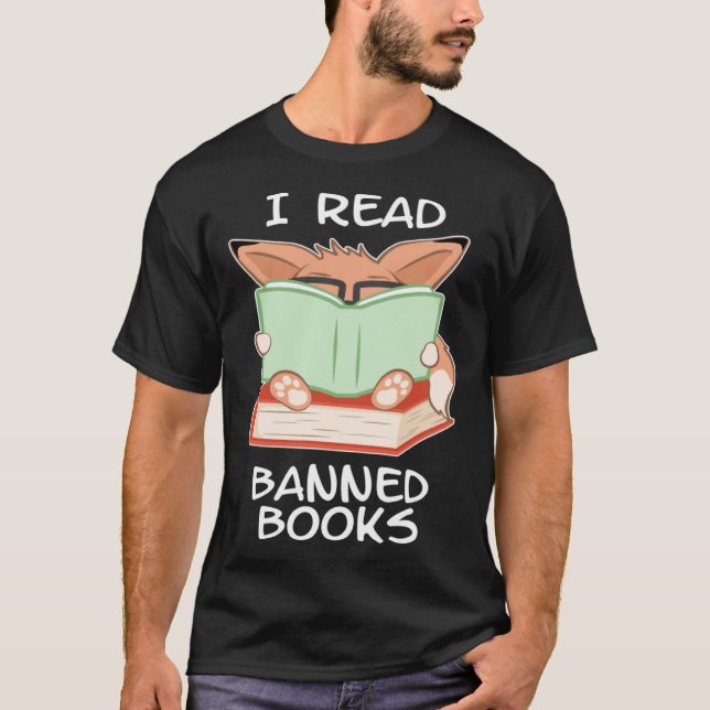 I read banned books nerd fox T-Shirt (Front)