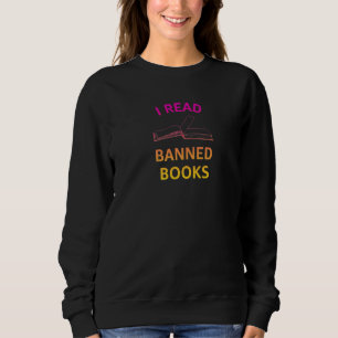 I Read Banned Books Pink Yellow  Literature Activi Sweatshirt