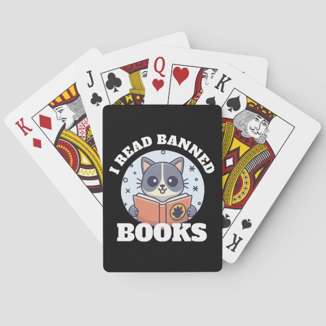 I read banned books playing cards (Back)